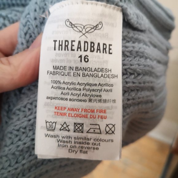 2/$40 Threadbare blue sweater - Picture 4 of 11